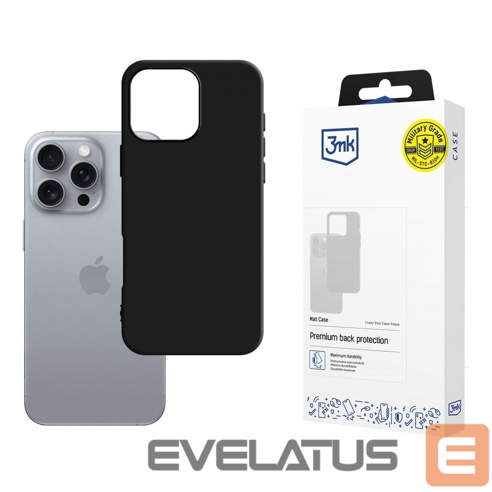 Cits mobilo telefonu aksesuārs 3MK 3mk Matt Case for iPhone 16 Pro - Black
