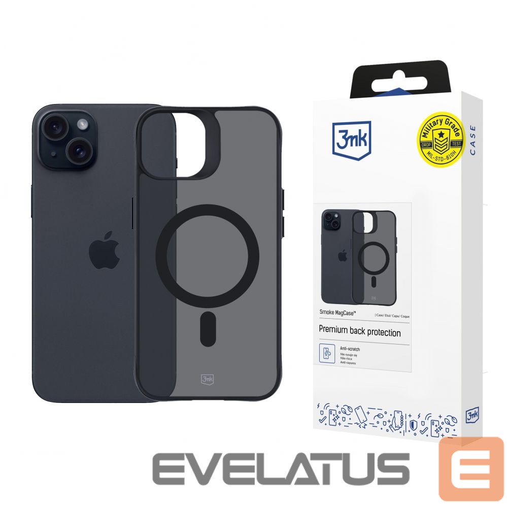 Cits mobilo telefonu aksesuārs 3MK 3mk Smoke MagCase with MagSafe for iPhone 15 Plus - semi-transparent