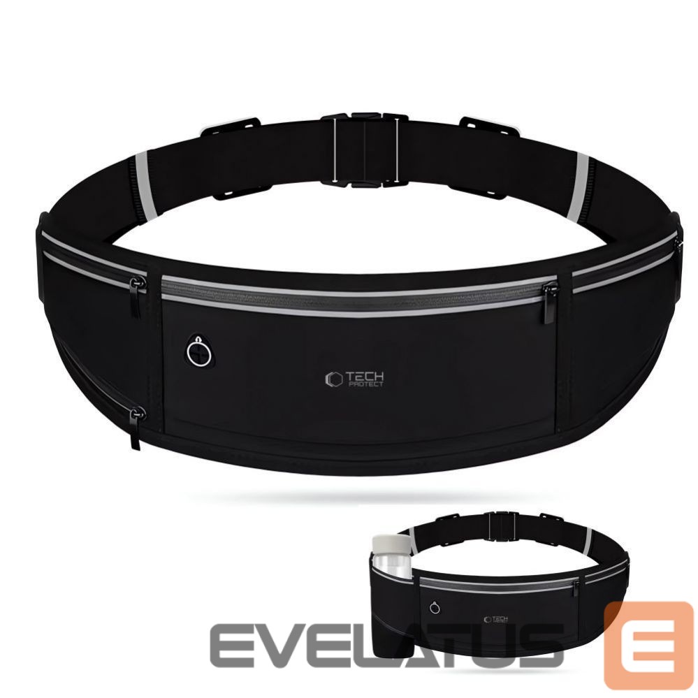 Cits mobilo telefonu aksesuārs Tech-Protect Tech-Protect M3 Universal Sport Waist Bag - Black