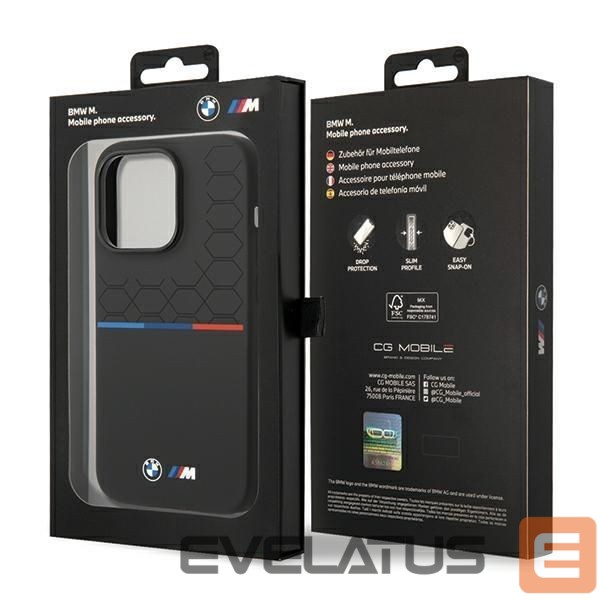 Aizmugurējais vāciņš BMW BMW Silicone Pattern iPhone 15 Pro Case - Black