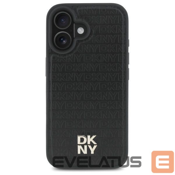 Cits mobilo telefonu aksesuārs DKNY DKNY Repeat Pattern Stack Logo MagSafe iPhone 16 Case - Black