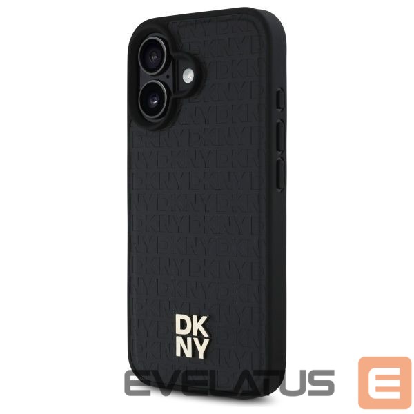 Cits mobilo telefonu aksesuārs DKNY DKNY Repeat Pattern Stack Logo MagSafe iPhone 16 Case - Black