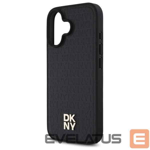 Cits mobilo telefonu aksesuārs DKNY DKNY Repeat Pattern Stack Logo MagSafe iPhone 16 Case - Black