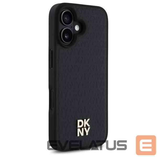 Cits mobilo telefonu aksesuārs DKNY DKNY Repeat Pattern Stack Logo MagSafe iPhone 16 Case - Black