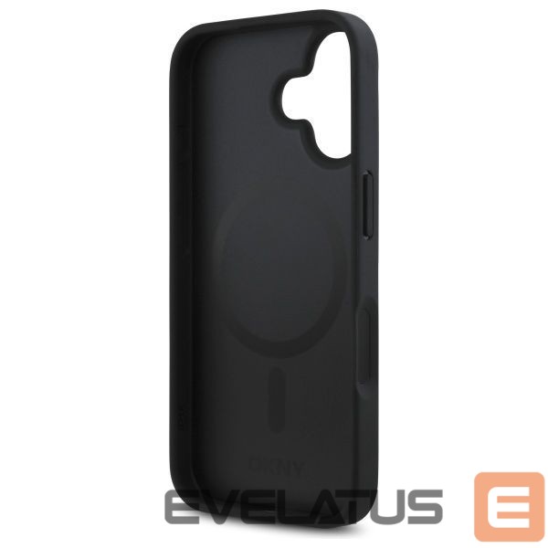 Cits mobilo telefonu aksesuārs DKNY DKNY Repeat Pattern Stack Logo MagSafe iPhone 16 Case - Black
