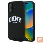Cits mobilo telefonu aksesuārs DKNY  DKNY Silicone White Printed Logo MagSafe iPhone 16 Case - Black 