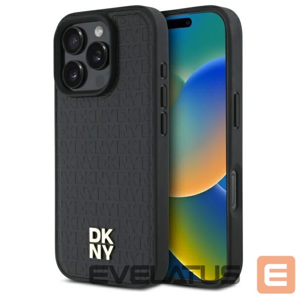 Cits mobilo telefonu aksesuārs DKNY DKNY DKHMP16XPSHRPSK iPhone 16 Pro Max 6.9" hardcase black/black Repeat Pattern Stack Logo MagSafe