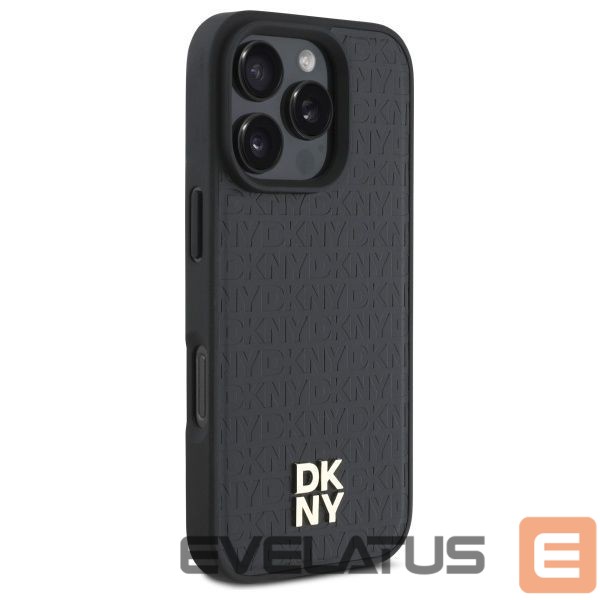 Cits mobilo telefonu aksesuārs DKNY DKNY DKHMP16XPSHRPSK iPhone 16 Pro Max 6.9" hardcase black/black Repeat Pattern Stack Logo MagSafe