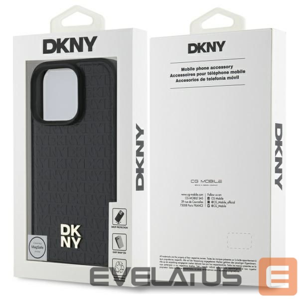 Cits mobilo telefonu aksesuārs DKNY DKNY DKHMP16XPSHRPSK iPhone 16 Pro Max 6.9" hardcase black/black Repeat Pattern Stack Logo MagSafe