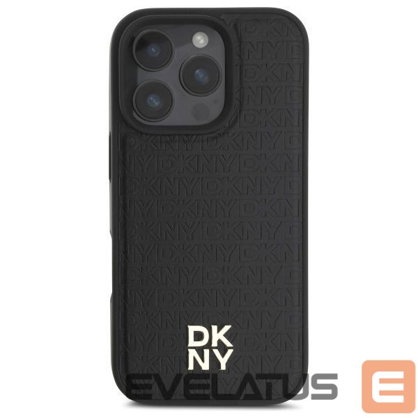 Cits mobilo telefonu aksesuārs DKNY DKNY DKHMP16XPSHRPSK iPhone 16 Pro Max 6.9" hardcase black/black Repeat Pattern Stack Logo MagSafe