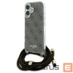 Cits mobilo telefonu aksesuārs Guess  Guess Crossbody Cord 4G Print Case with Lanyard for iPhone 16 - Brown 