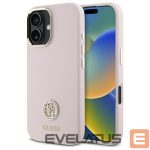 Cits mobilo telefonu aksesuārs Guess  Guess Silicone Logo Strass 4G case for iPhone 16 - light pink 