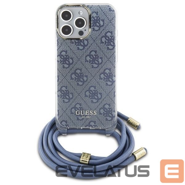 Cits mobilo telefonu aksesuārs Guess Guess Crossbody Cord 4G Print Case for iPhone 16 Pro Max - Blue