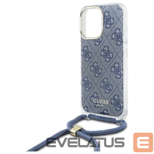Cits mobilo telefonu aksesuārs Guess Guess Crossbody Cord 4G Print Case for iPhone 16 Pro Max - Blue