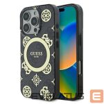 Cits mobilo telefonu aksesuārs Guess  Guess IML Peony On 4G Background MagSafe case for iPhone 16 Pro - black 
