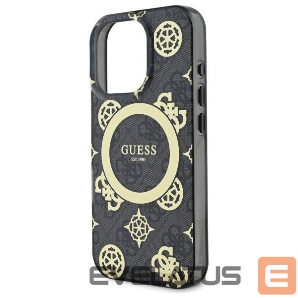 Cits mobilo telefonu aksesuārs Guess Guess IML Peony On 4G Background MagSafe case for iPhone 16 Pro - black