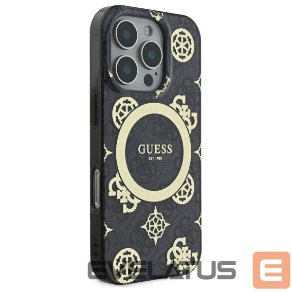 Cits mobilo telefonu aksesuārs Guess Guess IML Peony On 4G Background MagSafe case for iPhone 16 Pro - black