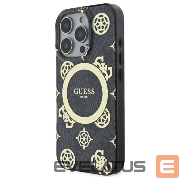 Cits mobilo telefonu aksesuārs Guess Guess IML Peony On 4G Background MagSafe case for iPhone 16 Pro - black