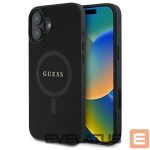 Cits mobilo telefonu aksesuārs Guess  Guess Saffiano Classic Logo MagSafe case for iPhone 16 - black 