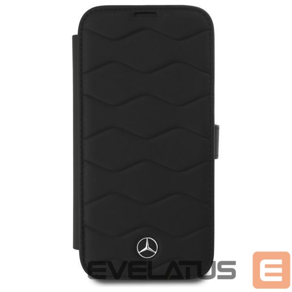 Cits mobilo telefonu aksesuārs Mercedes-Benz Mercedes MB Waves Leather Case for iPhone 16 Pro Max - Black