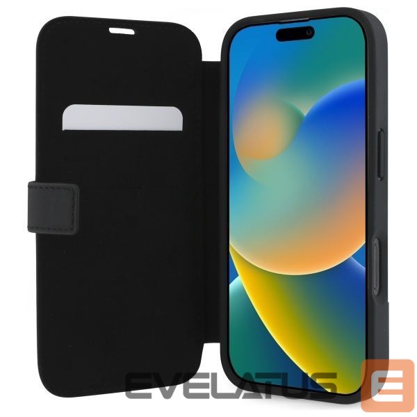 Cits mobilo telefonu aksesuārs Mercedes-Benz Mercedes MB Waves Leather Case for iPhone 16 Pro Max - Black