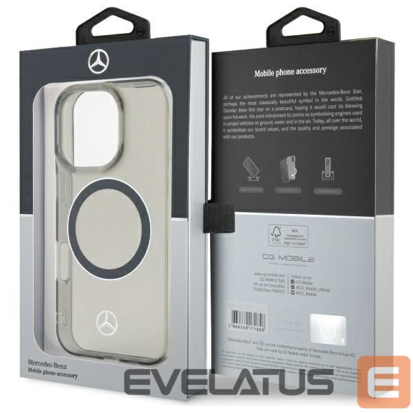 Cits mobilo telefonu aksesuārs Mercedes-Benz Mercedes Silver Ring MagSafe iPhone 16 Pro Case - Black