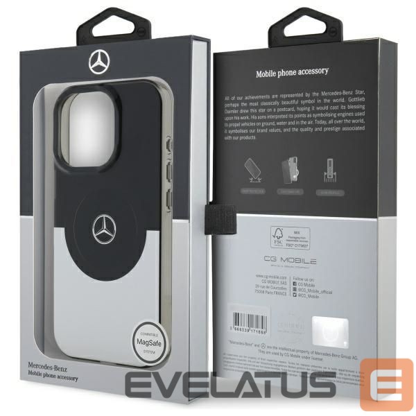 Cits mobilo telefonu aksesuārs Mercedes-Benz Mercedes Double Layer BiColor MagSafe case for iPhone 16 Pro Max - silver