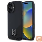 Cits mobilo telefonu aksesuārs Karl Lagerfeld  Karl Lagerfeld KLHMP16SSCMKMPCK iPhone 16 6.1" black/black hardcase Silicone Shadow Metal Initial MagSafe 