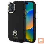 Cits mobilo telefonu aksesuārs Guess  Guess Silicone Logo Strass 4G Case for iPhone 16 - Black 