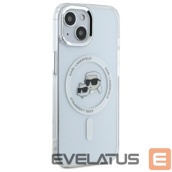 Cits mobilo telefonu aksesuārs Karl Lagerfeld Karl Lagerfeld KLHMP14SHLSKCH iPhone 14 6.1" white/white hardcase IML Metal Karl&Choupette Head MagSafe