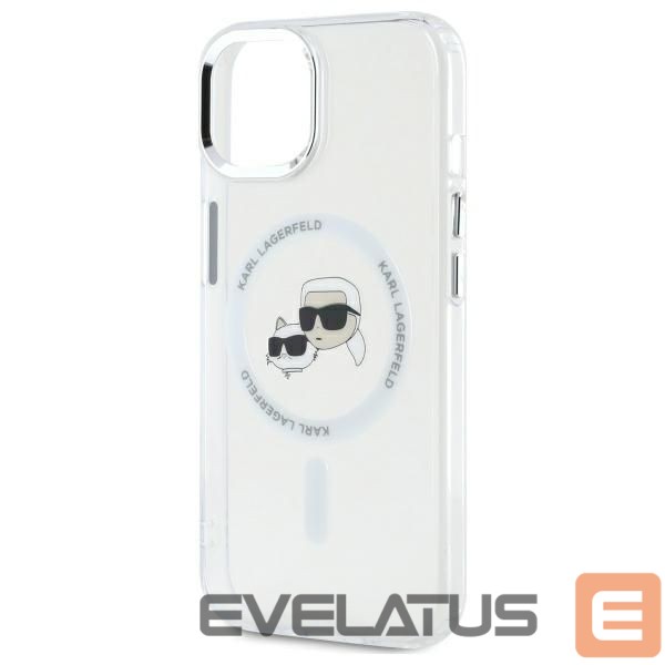 Cits mobilo telefonu aksesuārs Karl Lagerfeld Karl Lagerfeld KLHMP14SHLSKCH iPhone 14 6.1" white/white hardcase IML Metal Karl&Choupette Head MagSafe