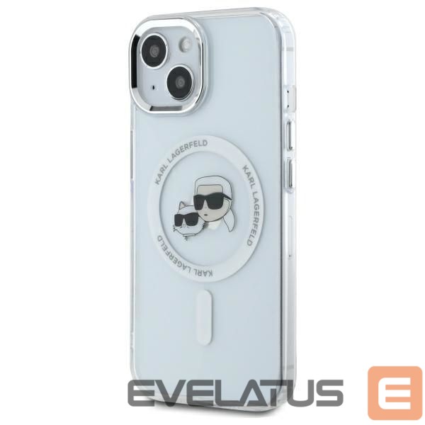 Cits mobilo telefonu aksesuārs Karl Lagerfeld Karl Lagerfeld KLHMP14SHLSKCH iPhone 14 6.1" white/white hardcase IML Metal Karl&Choupette Head MagSafe