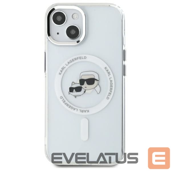 Cits mobilo telefonu aksesuārs Karl Lagerfeld Karl Lagerfeld KLHMP14SHLSKCH iPhone 14 6.1" white/white hardcase IML Metal Karl&Choupette Head MagSafe