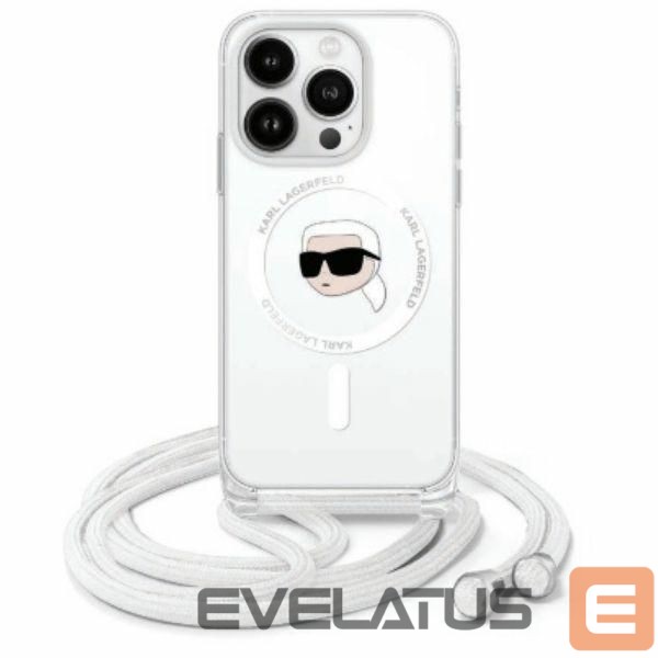 Cits mobilo telefonu aksesuārs Karl Lagerfeld Karl Lagerfeld Crossbody IML Karl Head Magsafe Case for iPhone 16 - Clear