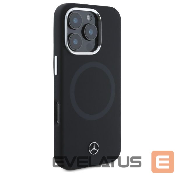 Cits mobilo telefonu aksesuārs Mercedes-Benz Mercedes Silicone Tonal Logo MagSafe iPhone 16 Pro Case - Black