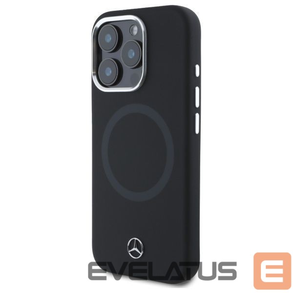 Cits mobilo telefonu aksesuārs Mercedes-Benz Mercedes Silicone Tonal Logo MagSafe iPhone 16 Pro Case - Black