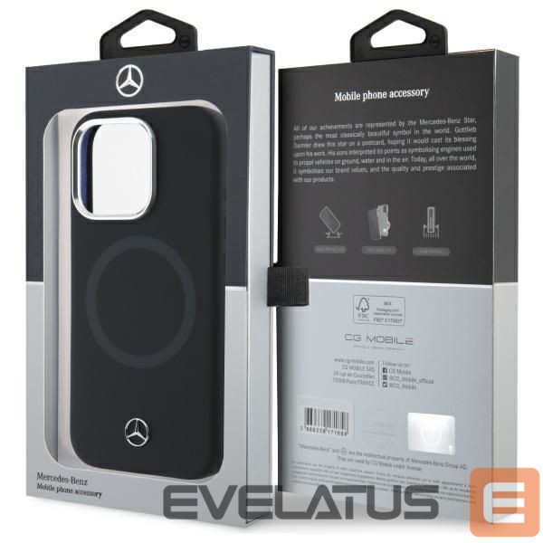 Cits mobilo telefonu aksesuārs Mercedes-Benz Mercedes Silicone Tonal Logo MagSafe iPhone 16 Pro Case - Black