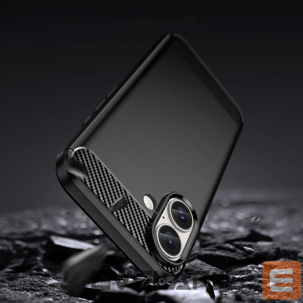 Aizmugurējais vāciņš Hurtel Carbon Case for iPhone 16 Plus Silicone Case - Black