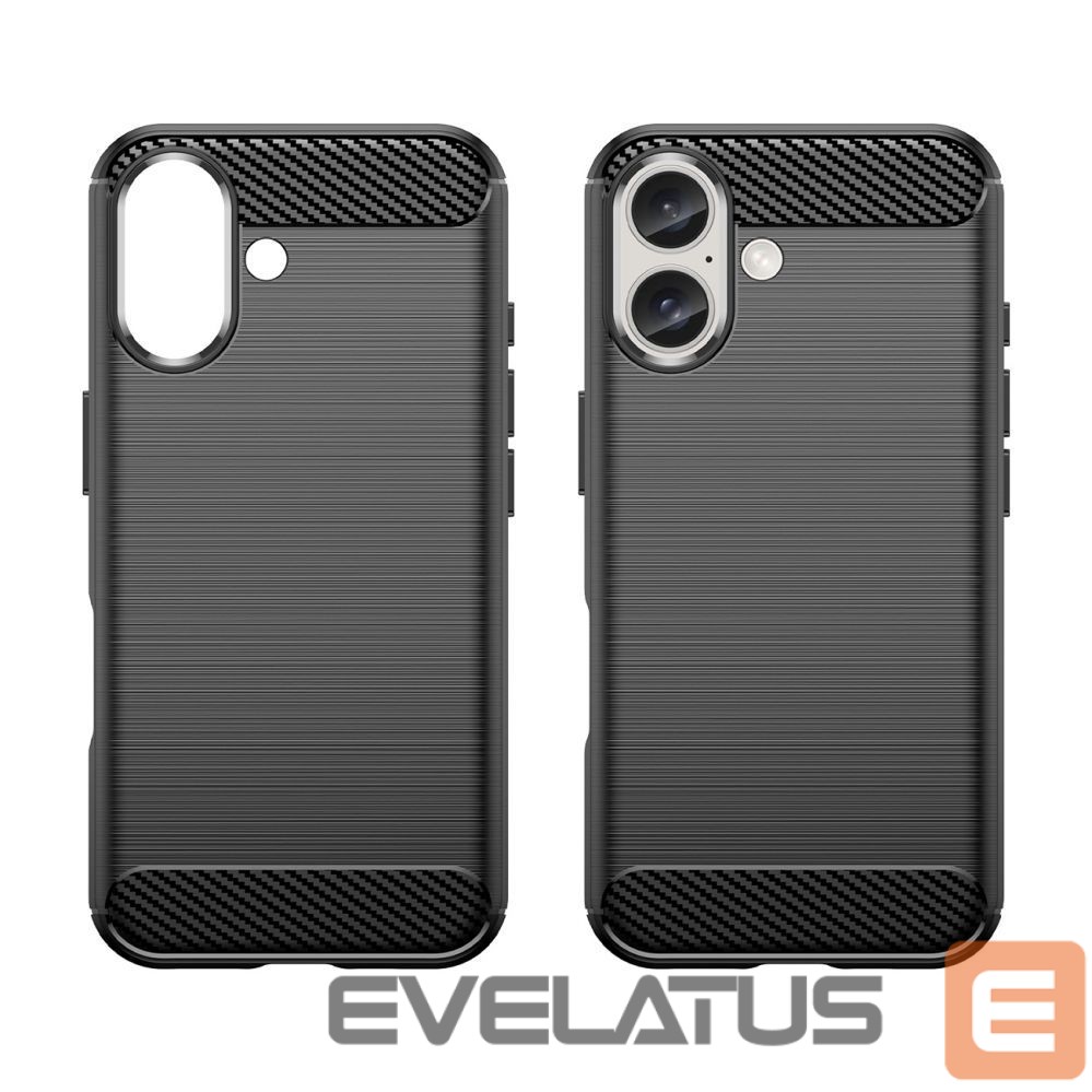 Aizmugurējais vāciņš Hurtel Carbon Case for iPhone 16 Plus Silicone Case - Black