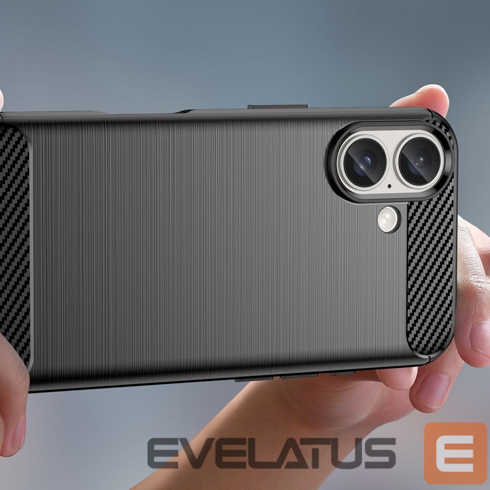 Aizmugurējais vāciņš Hurtel Carbon Case for iPhone 16 Plus Silicone Case - Black