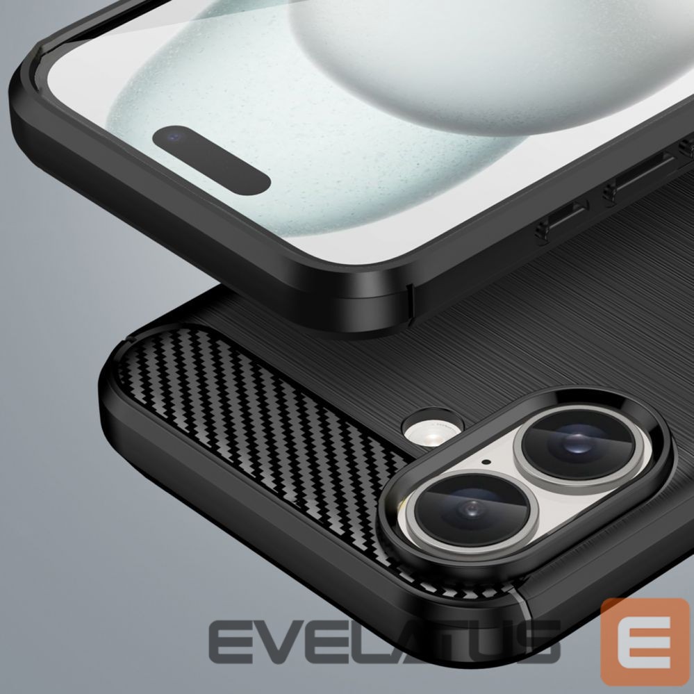Aizmugurējais vāciņš Hurtel Carbon Case for iPhone 16 Plus Silicone Case - Black