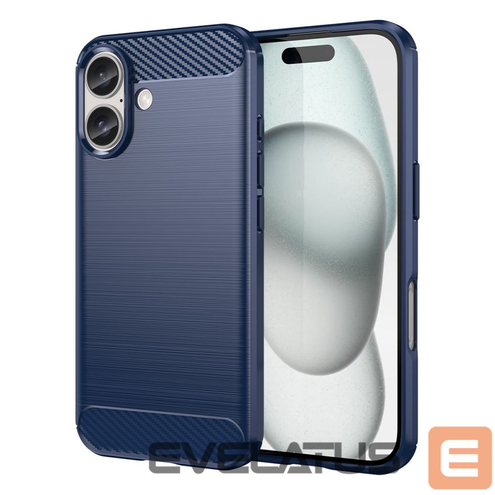Aizmugurējais vāciņš Hurtel Carbon Case for iPhone 16 Silicone Case - Blue