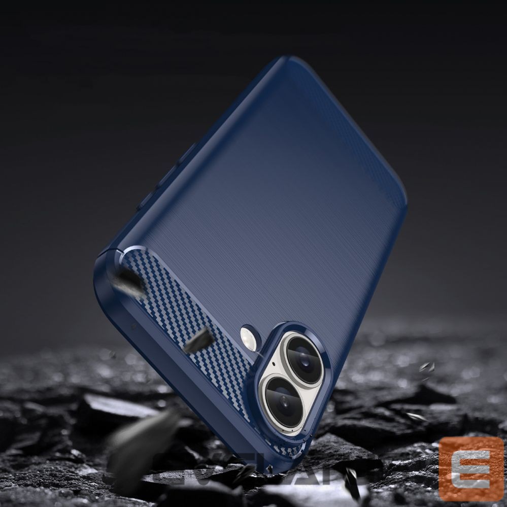 Aizmugurējais vāciņš Hurtel Carbon Case for iPhone 16 Silicone Case - Blue