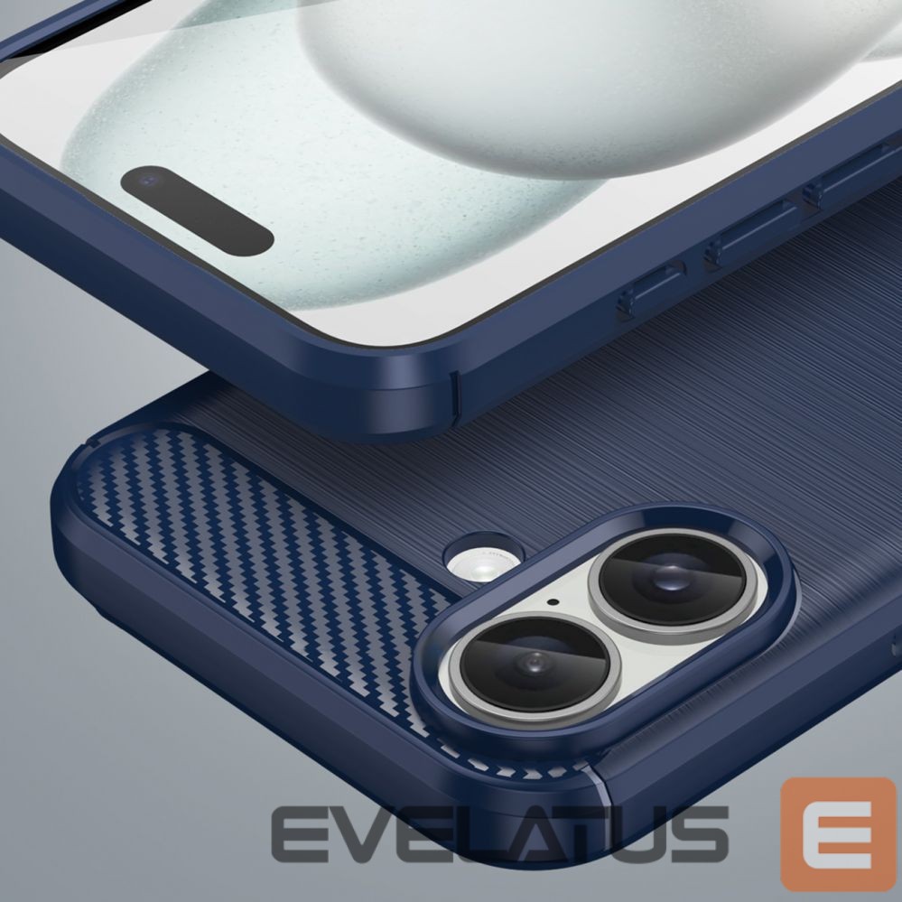 Aizmugurējais vāciņš Hurtel Carbon Case for iPhone 16 Silicone Case - Blue