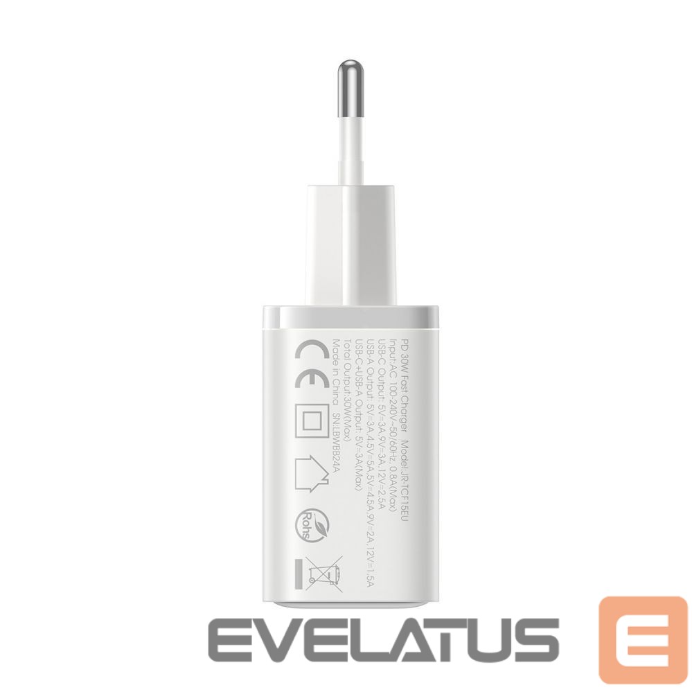 Adapteris Joyroom Joyroom JR-TCF15 network charger USB-C / USB-A 30W - white