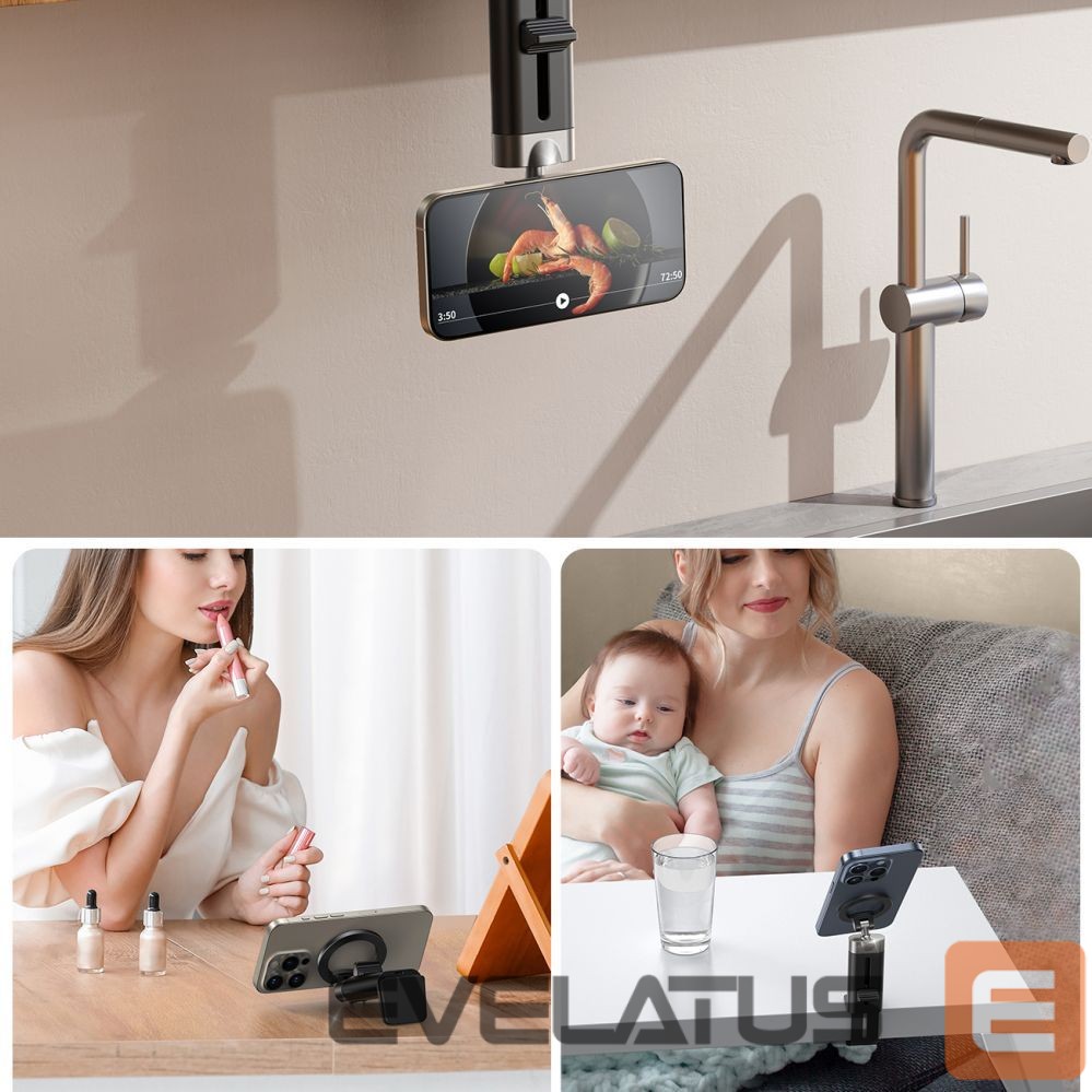 Auto turētājs Joyroom Joyroom JR-ZS413 magnetic travel stand for 4.7-7.0" phone - black