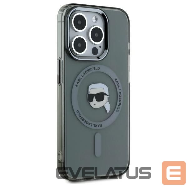 Cits mobilo telefonu aksesuārs Karl Lagerfeld Karl Lagerfeld KLHMP15LHLSKIK iPhone 15 Pro 6.1" black/black hardcase IML Metal Karl Head MagSafe