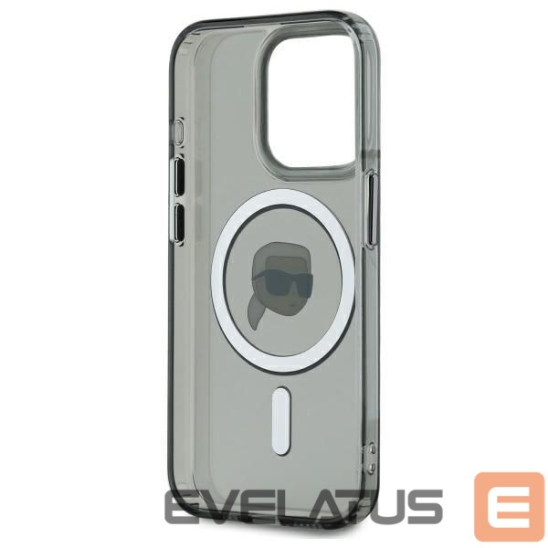 Cits mobilo telefonu aksesuārs Karl Lagerfeld Karl Lagerfeld KLHMP15LHLSKIK iPhone 15 Pro 6.1" black/black hardcase IML Metal Karl Head MagSafe