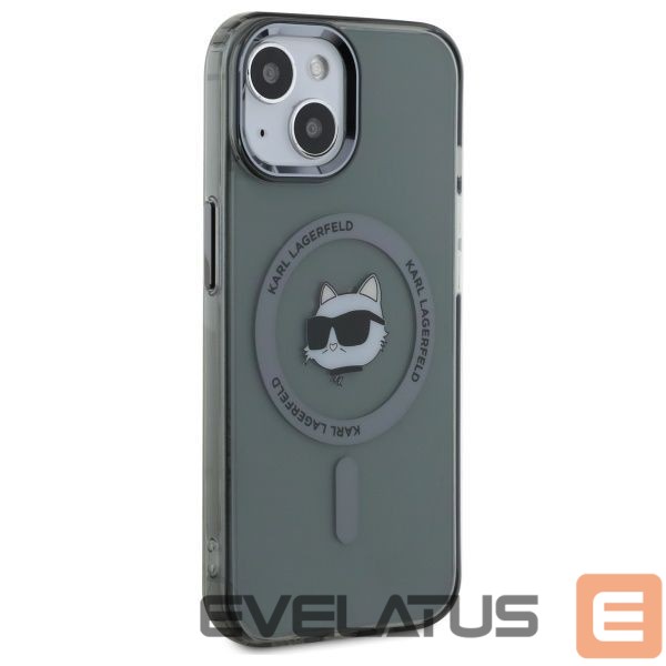 Cits mobilo telefonu aksesuārs Karl Lagerfeld Karl Lagerfeld KLHMP15SHLSCHK iPhone 15 6.1" black/black hardcase IML Metal Choupette Head MagSafe