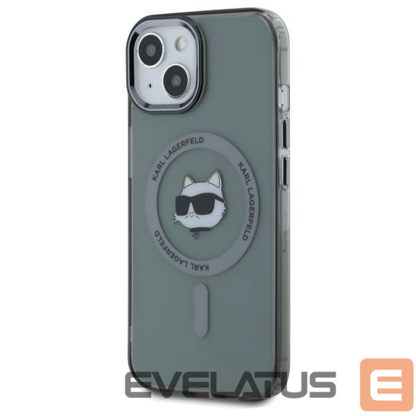 Cits mobilo telefonu aksesuārs Karl Lagerfeld Karl Lagerfeld KLHMP15SHLSCHK iPhone 15 6.1" black/black hardcase IML Metal Choupette Head MagSafe